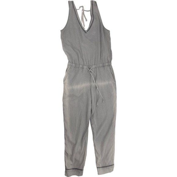 cloth & stone Pants - CLOTH & STONE Medium Jumpsuit Overall Tie Dye Grey Tencel Sleeveless V-Neck Boho